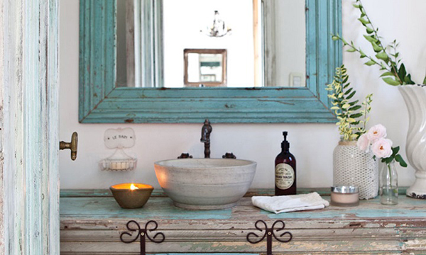 เคาท์เตอร์ไม้ แต่งห้องน้ำแบบคลาสสิค