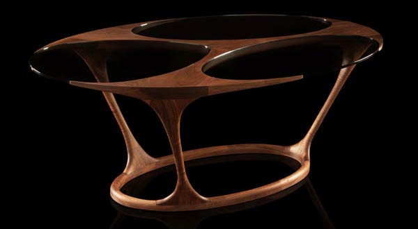 โต๊ะไม้กระจกใส