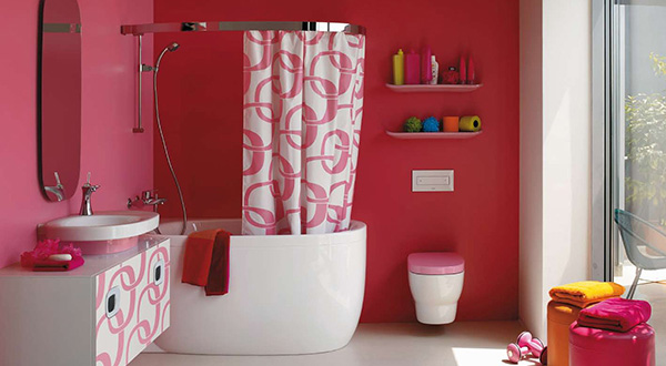 ตกแต่งห้องน้ำด้วยสีสันสดใส
