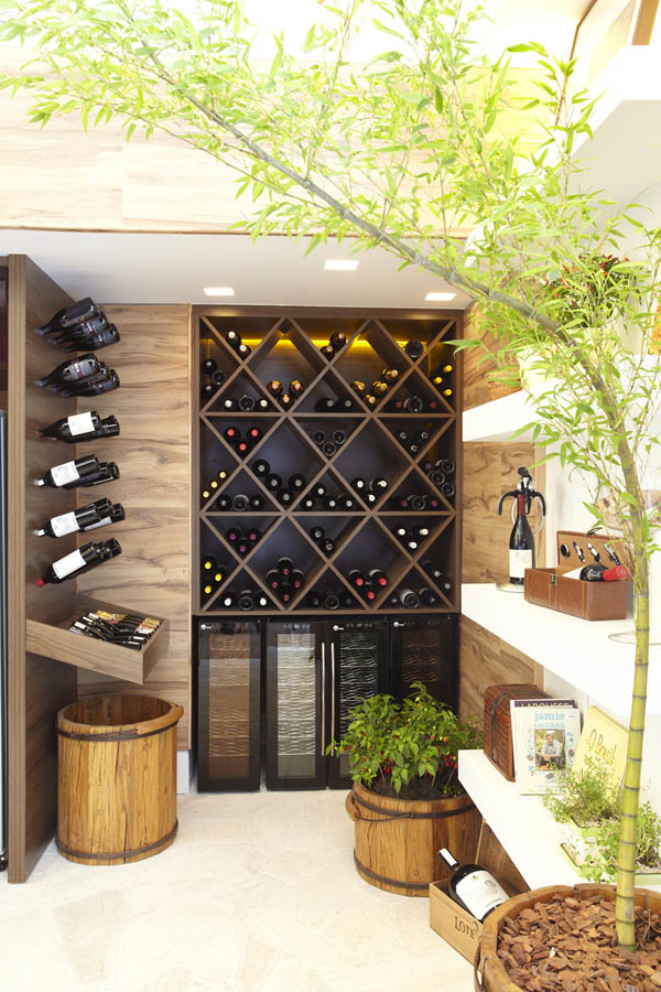 ที่เก็บไวน์ ชั้นเก็บขวดไวน์ ผนังไม้