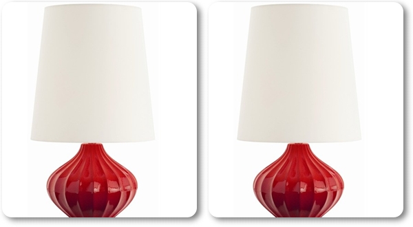 โคมไฟตั้งโต๊ะ ขาว แดง