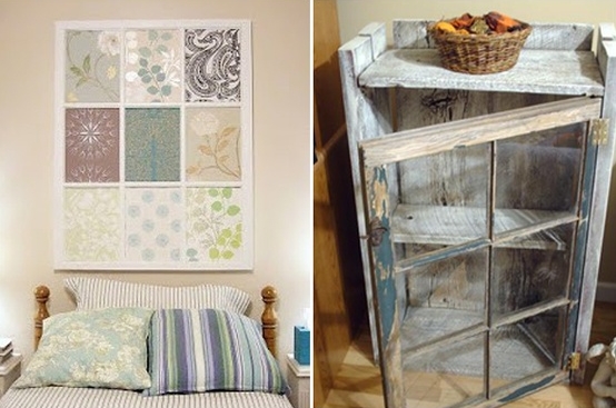 ตกแต่งผนังด้วยกรอบรูปจากประตูไม้เก่า ตกแต่งผนังด้วยกรอบรูปจากประตูไม้เก่า