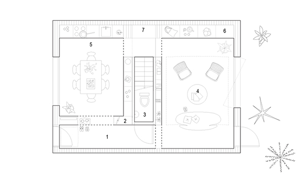 แปลนบ้านชั้นล่าง