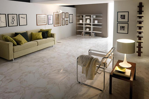 ปูพื้นหินแกรนิตห้องรับแขก