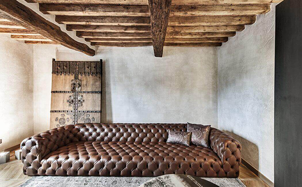 ห้องรับแขกแบบ Rustic Style