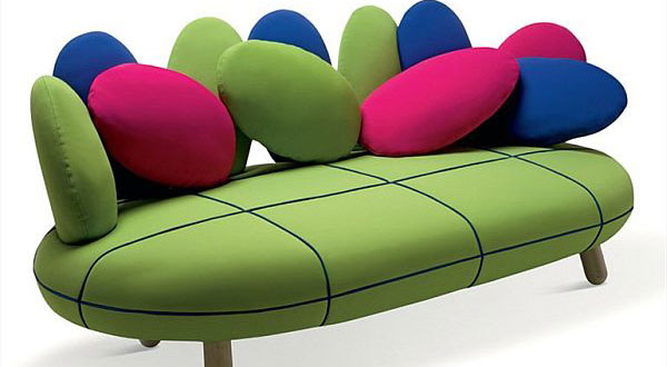 โซฟารูปไข่สีสันเยลลี่