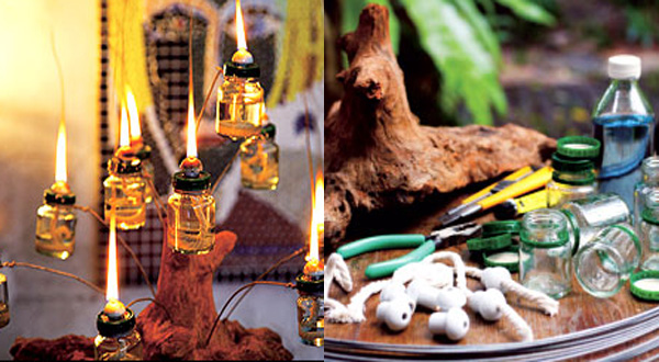 ประดิษฐ์ตะเกียงตั้งโต๊ะสไตล์แชนเดอเลียร์