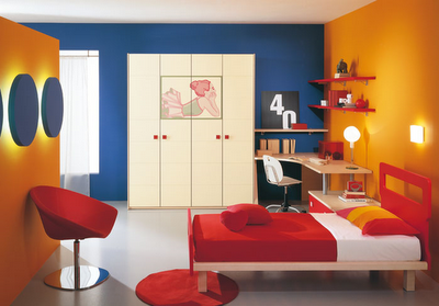 ห้องนอนสีส้ม สีแดง สีขาว ห้องนอนสีส้ม สีแดง สีขาว