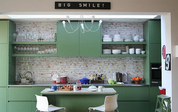 แต่งห้องครัวด้วยผนังอิฐ