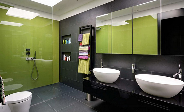 ตกแต่งห้องน้ำ สีสันสดใส