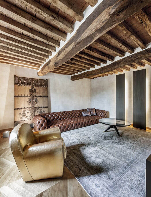 ห้องรับแขกแบบ Rustic Style